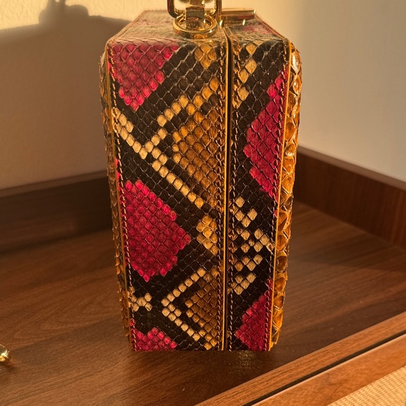 Brandon Blackwood Snake-Print Kendrick Trunk in Brown & Fuscia - Picture 7 of 8